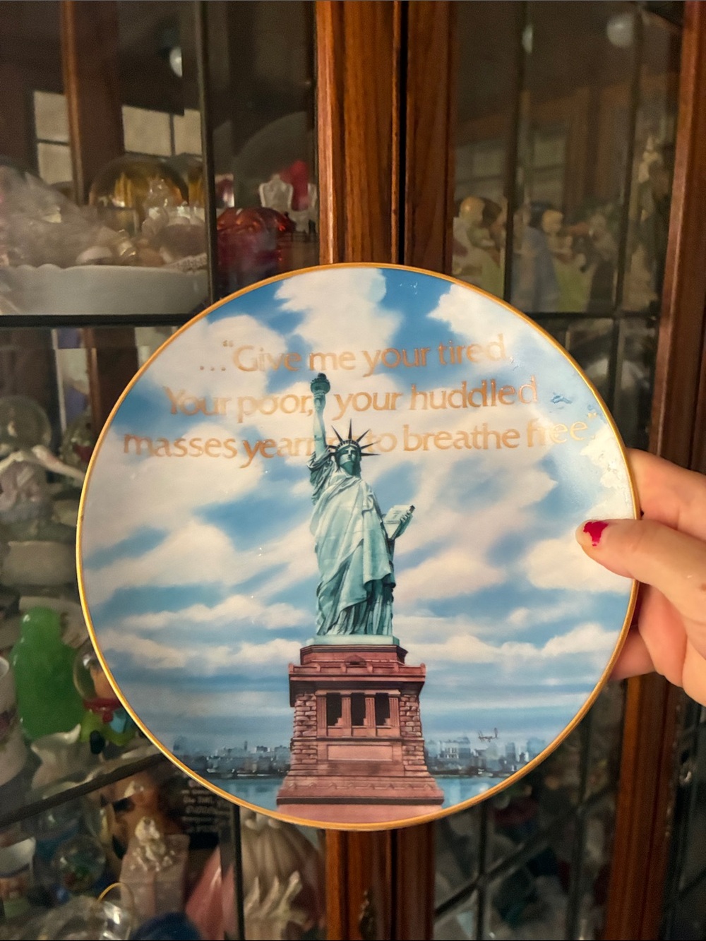 Vintage 1085 Gotham Statue of Liberty Collector Plate Michael Havel 14KT Gold